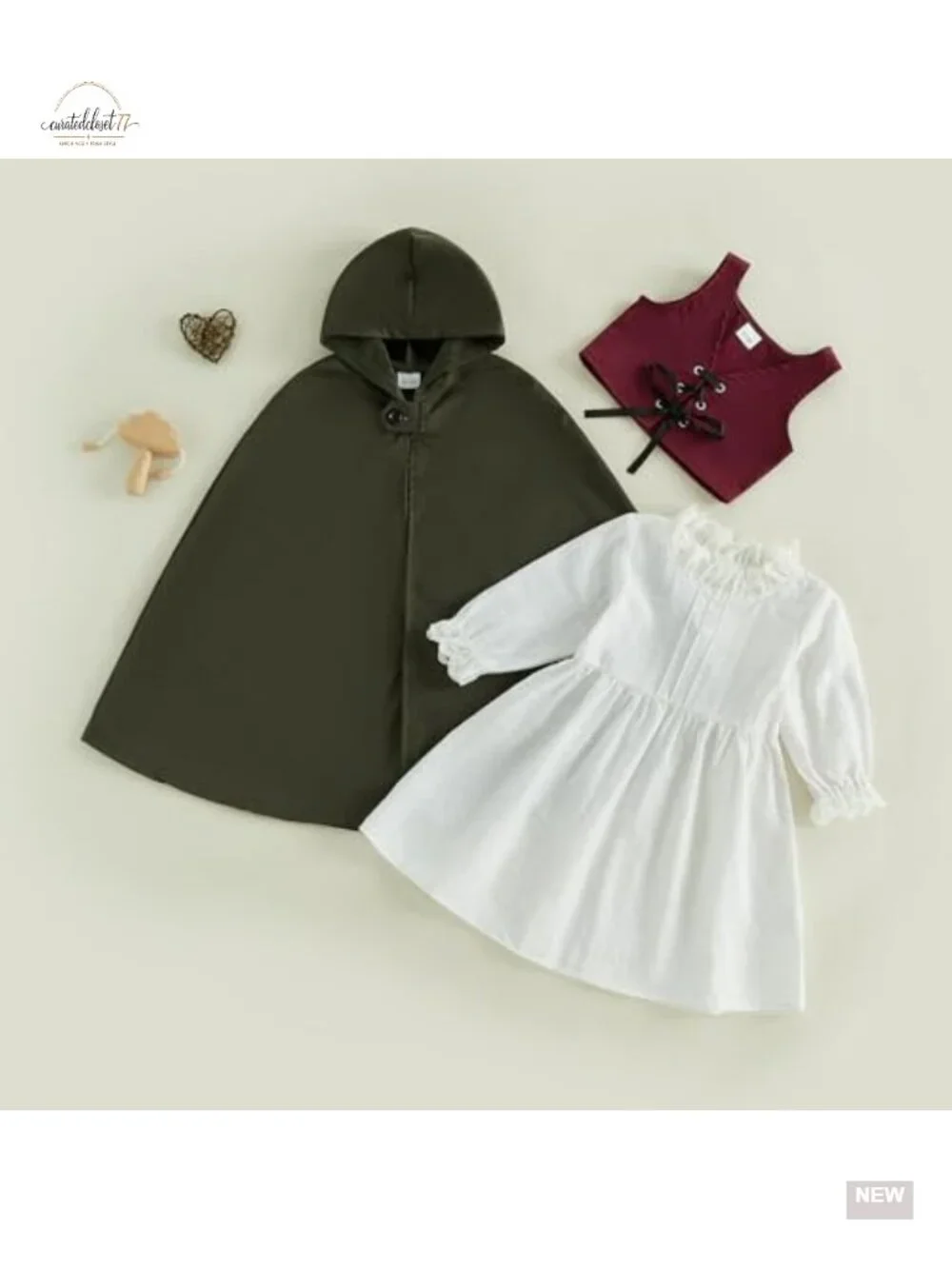 Toddler Girl Medieval Halloween Costume Ring Bearer 4 Pc Set